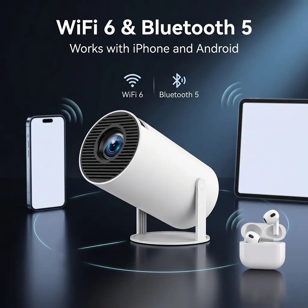 NovyCast – Smart Mini Projector with Bluetooth and WiFi (2026 Model)
