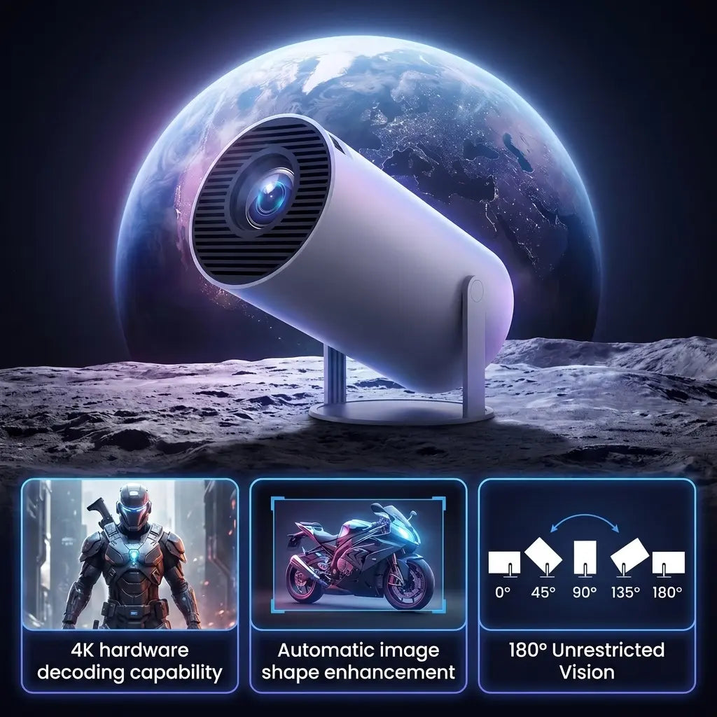 NovyCast – Smart Mini Projector with Bluetooth and WiFi (2026 Model)